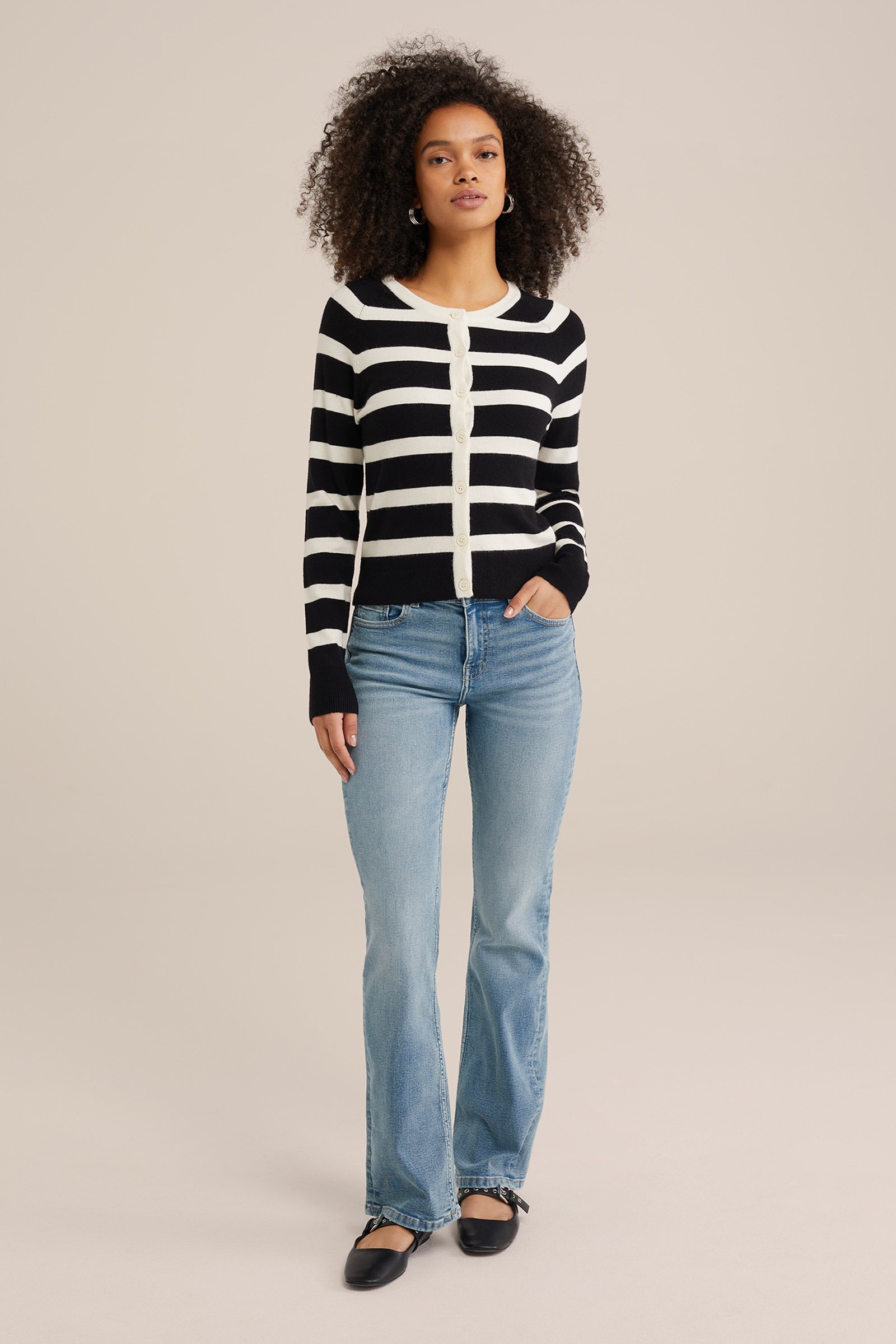 Mid rise bootcut jeans met superstretch WE Fashion Blauw