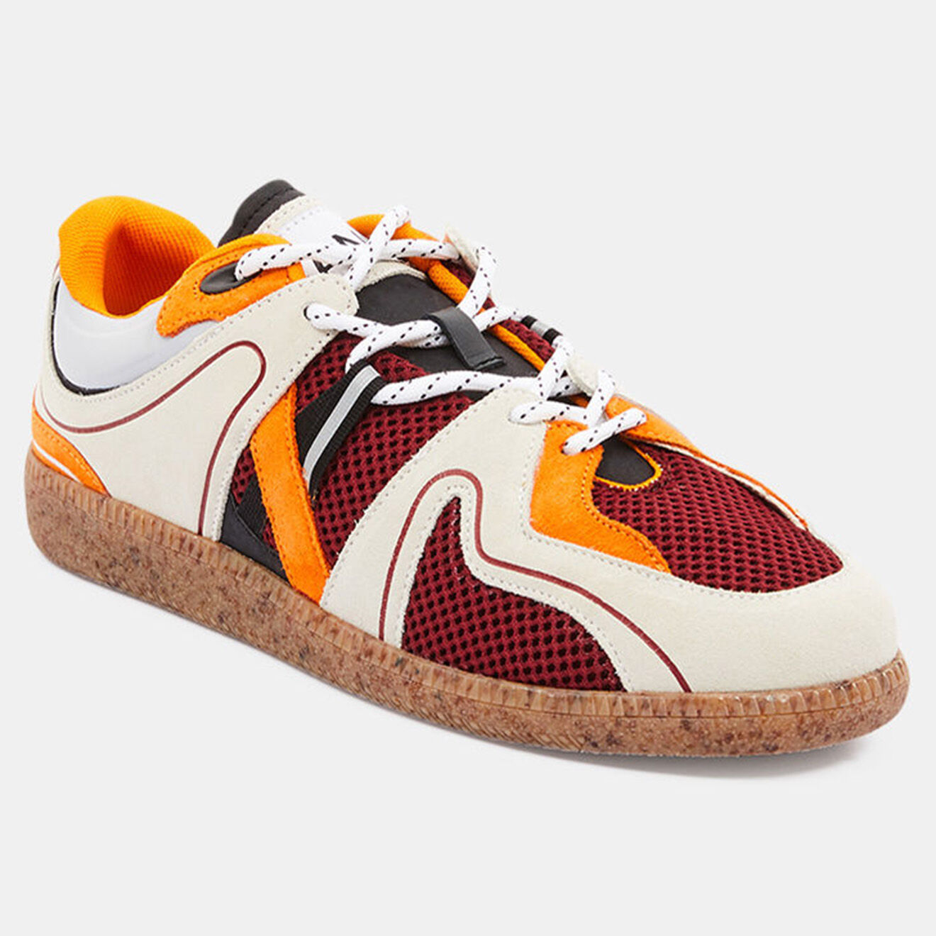 Ganni Sneakers en Cuir & Textile retro orange/blanc/rouge