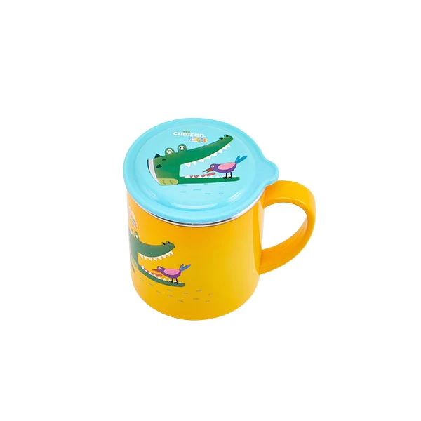 Tasse enfant crocodile en inox 300 ml jaune Cuitisan