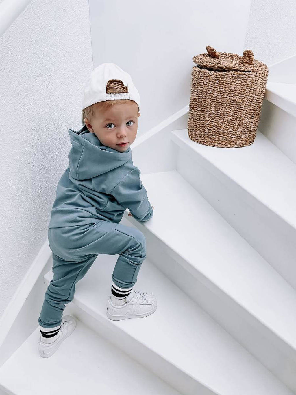 Babystyling baby hoodie blauw