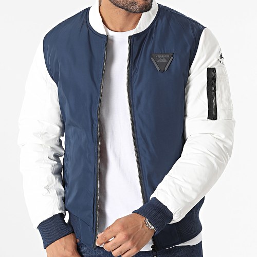 Veste Bomber Bleu Marine Blanc