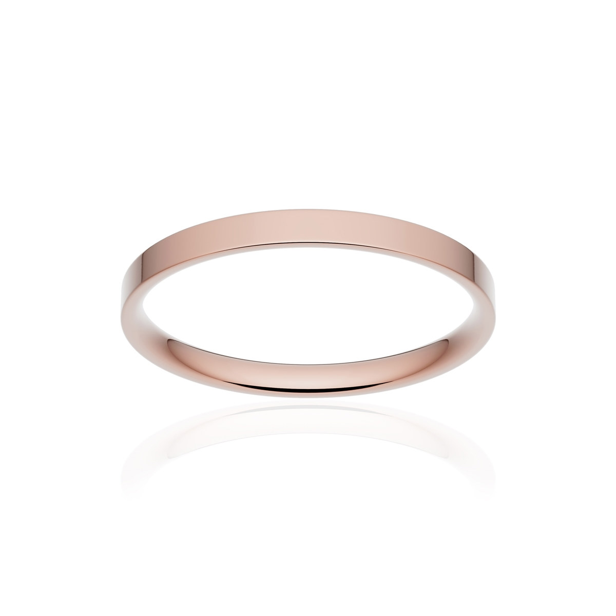 Alliance or 375 rose poli ruban plat confort 2mm