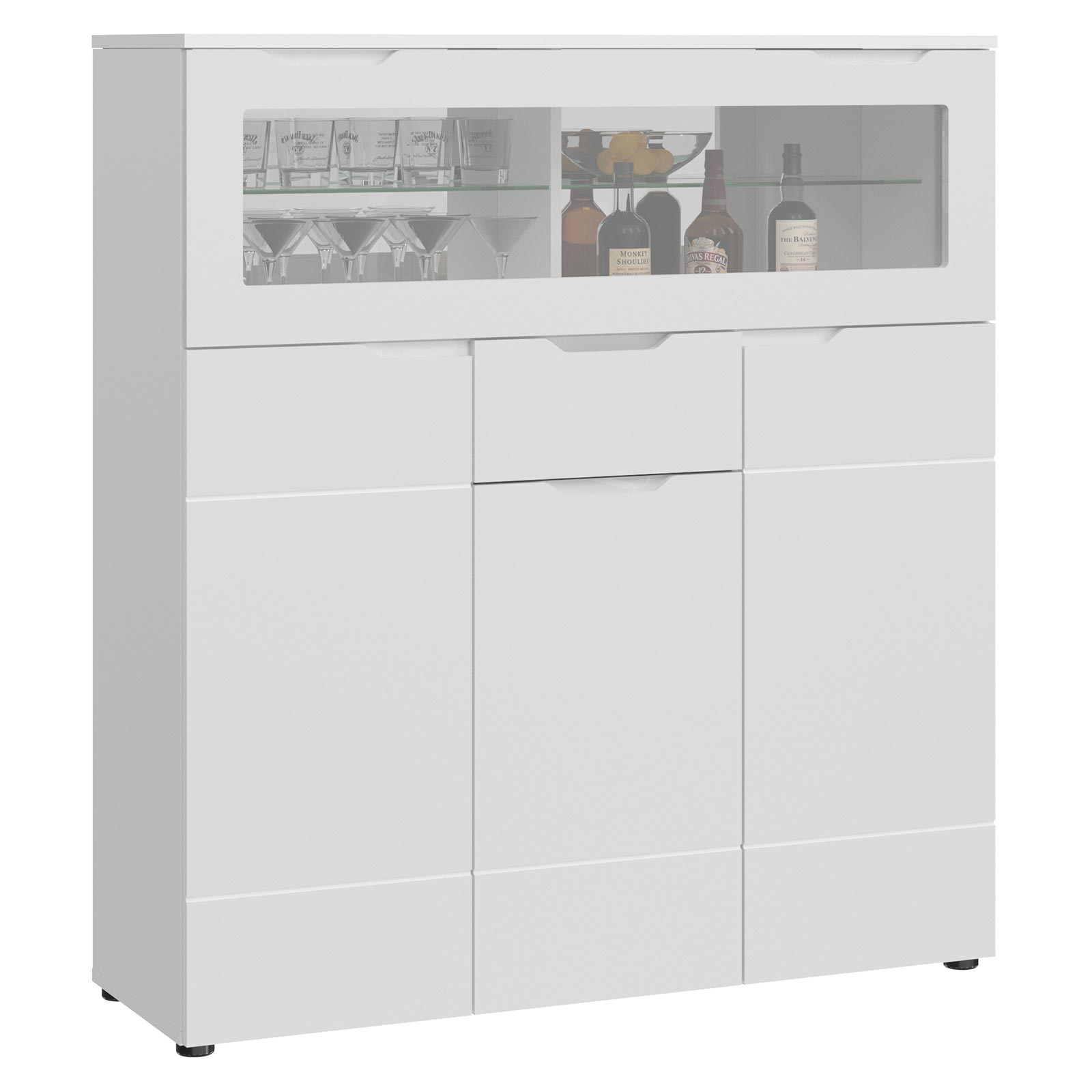 Barschrank HILTON - weiß Hochglanz - 120 cm