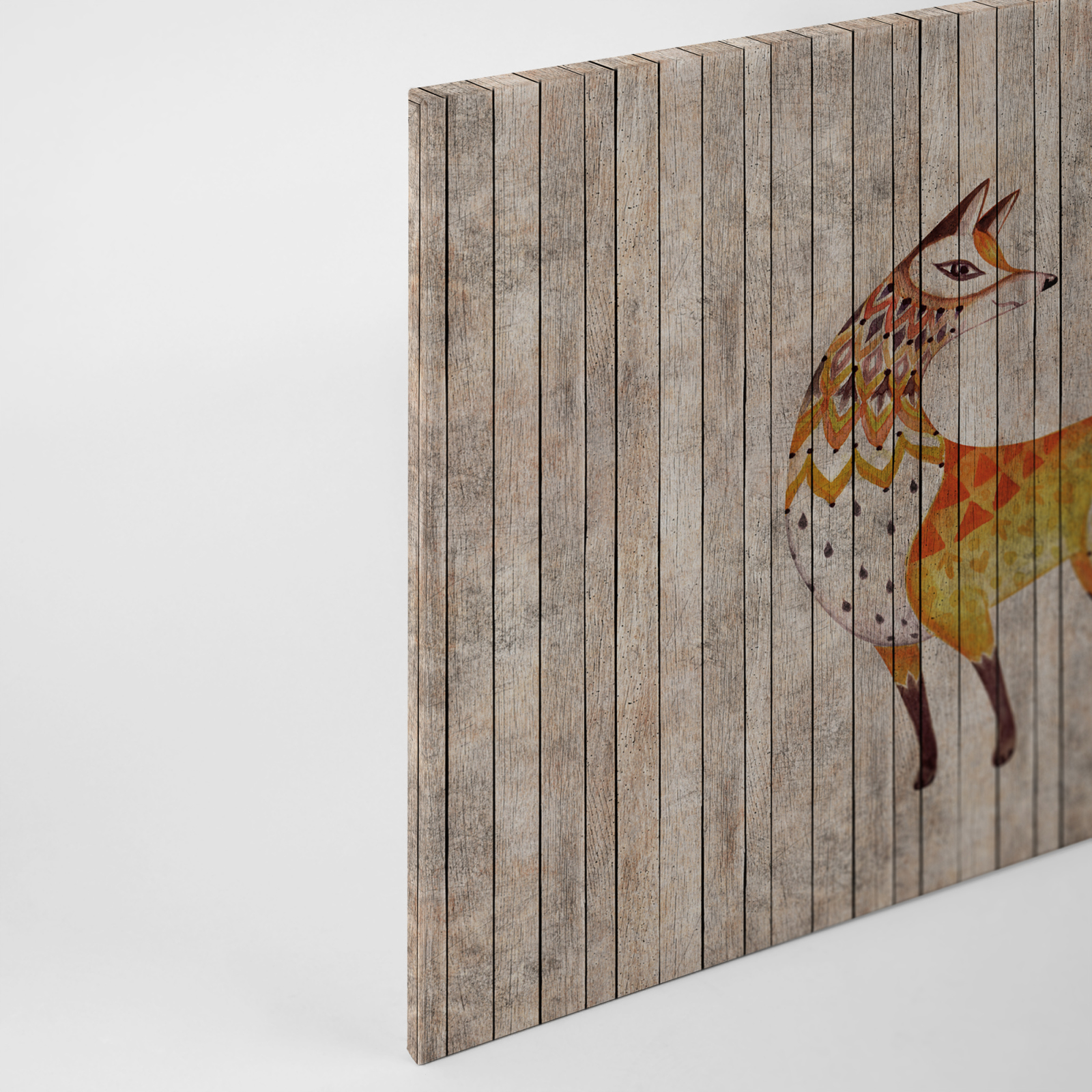 Leinwandbild FUCHS - braun-gelb - 90x60 cm