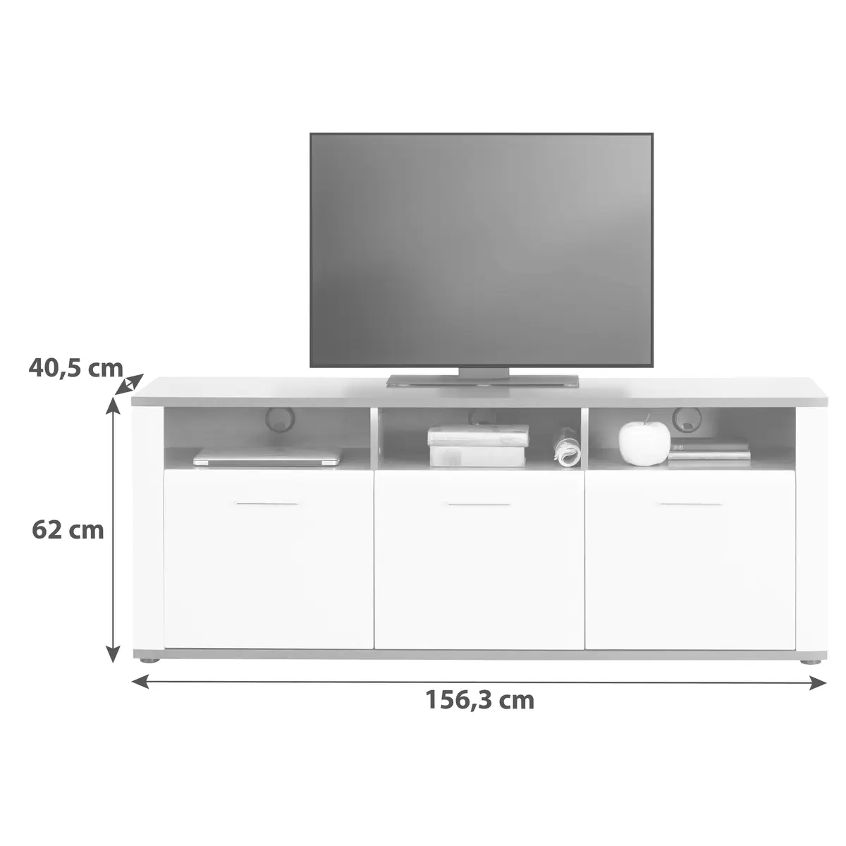 TV Möbel Alassio weiss,grau