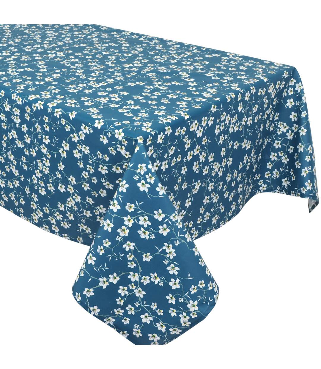 Nappe rectangle enduit 150x350 cm AMANDIER vert Sauge