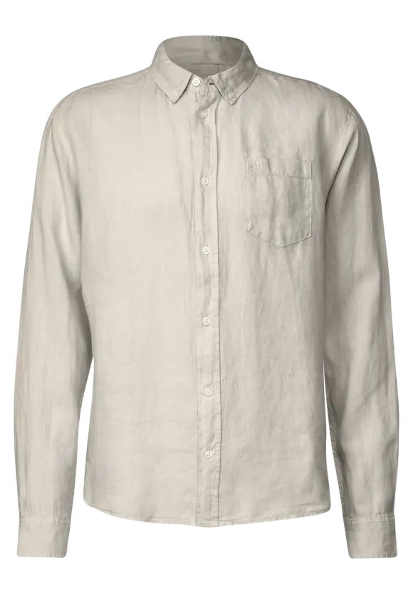 Button Down Leinenhemd - beach stone