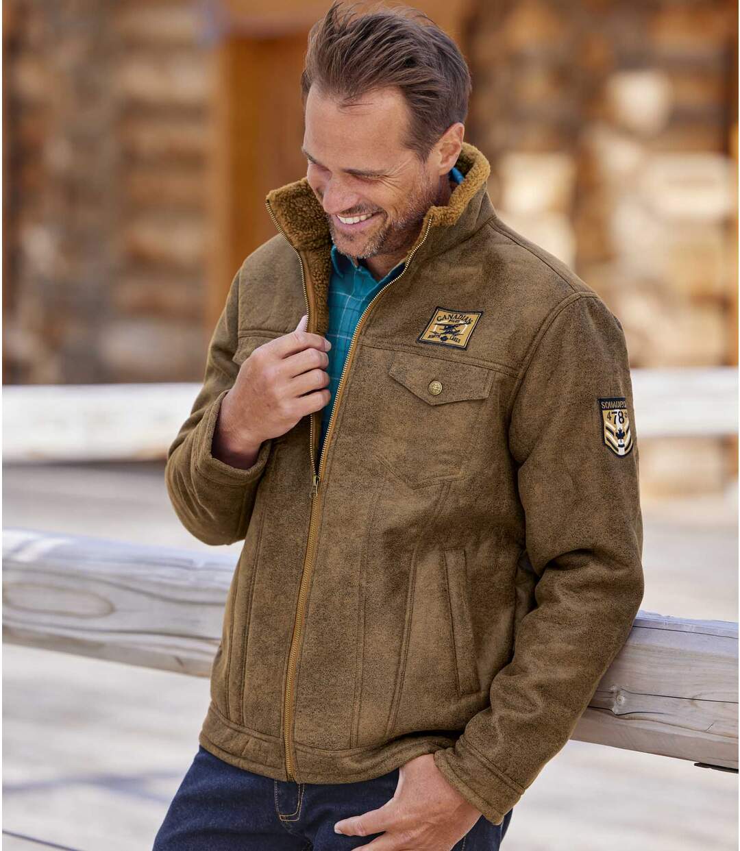 Blouson Aviateur Suédine Doublé Sherpa