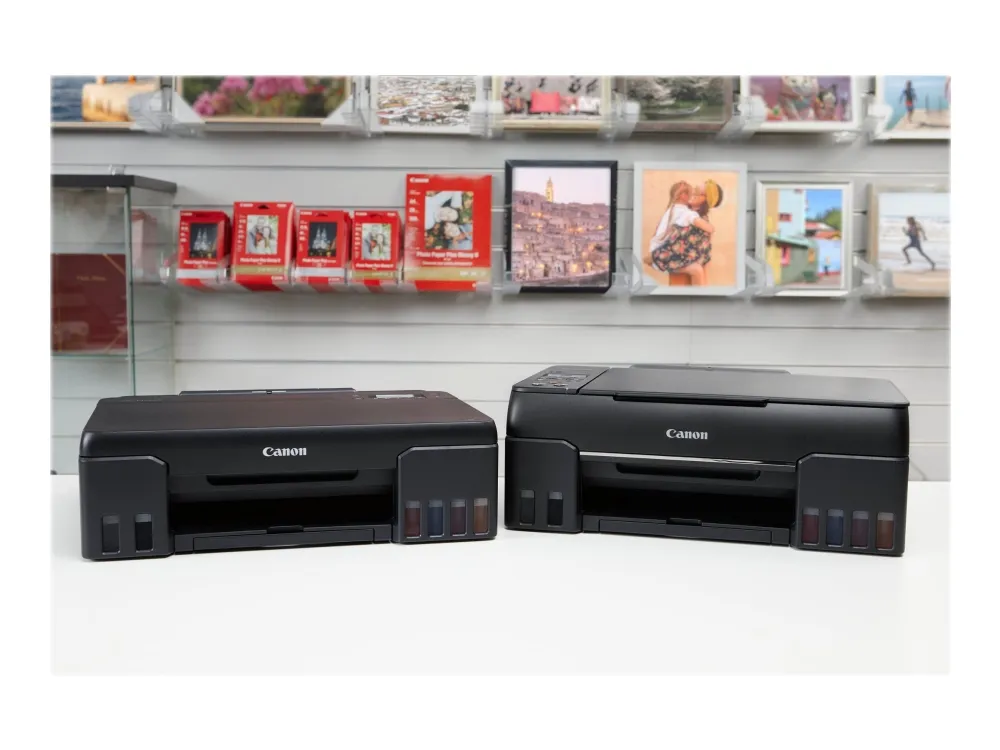 Canon PIXMA G550 - Printer - farve - blækprinter - kan genopfyldes - A4/Legal - op til 3.9 ipm (mono) / op til 3.9 ipm (farve) - kapacitet: 100 ark - USB 2.0, Wi-Fi(n)
