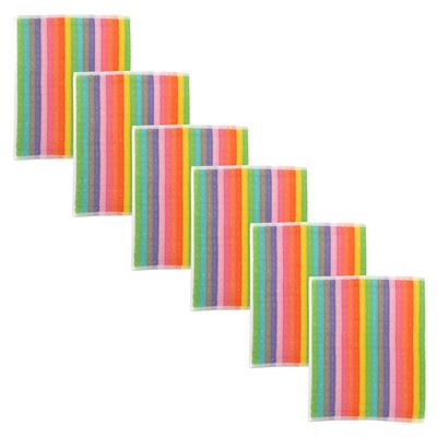 Essuie-mains éponge motif pois et rayures - Lot de 3 ou de 6