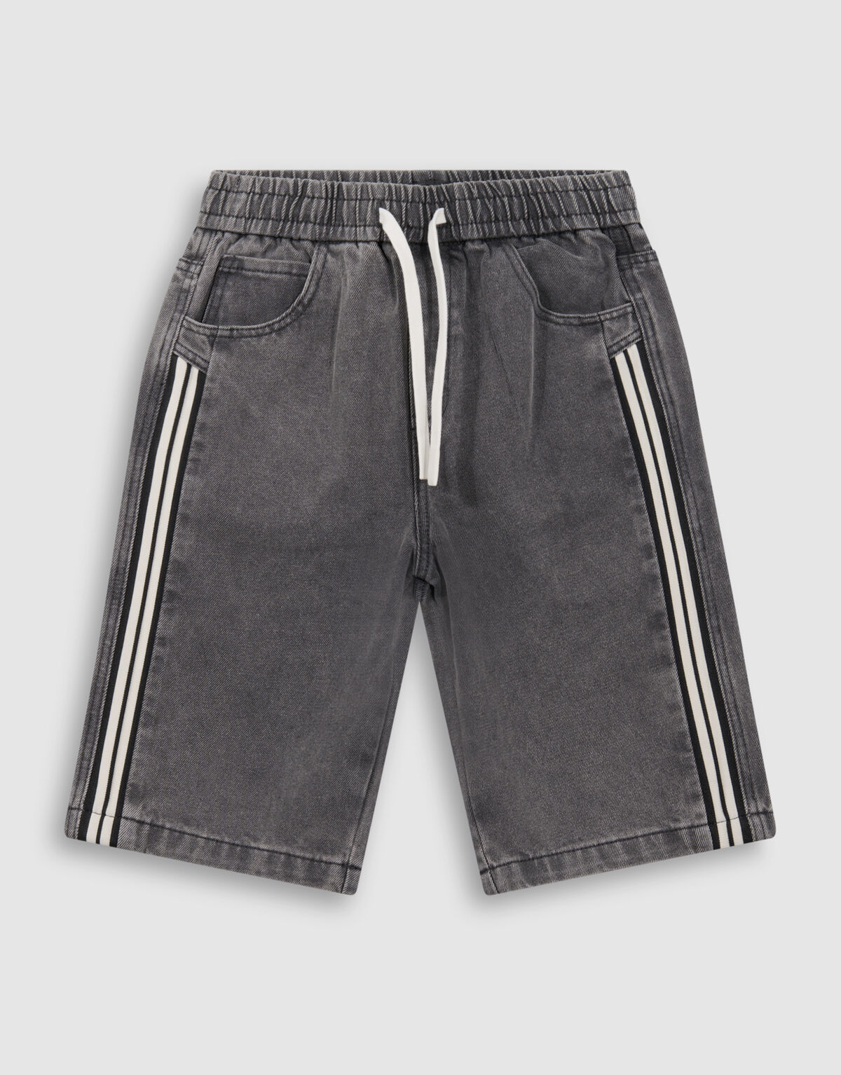 Sporty Denim Short Grijs