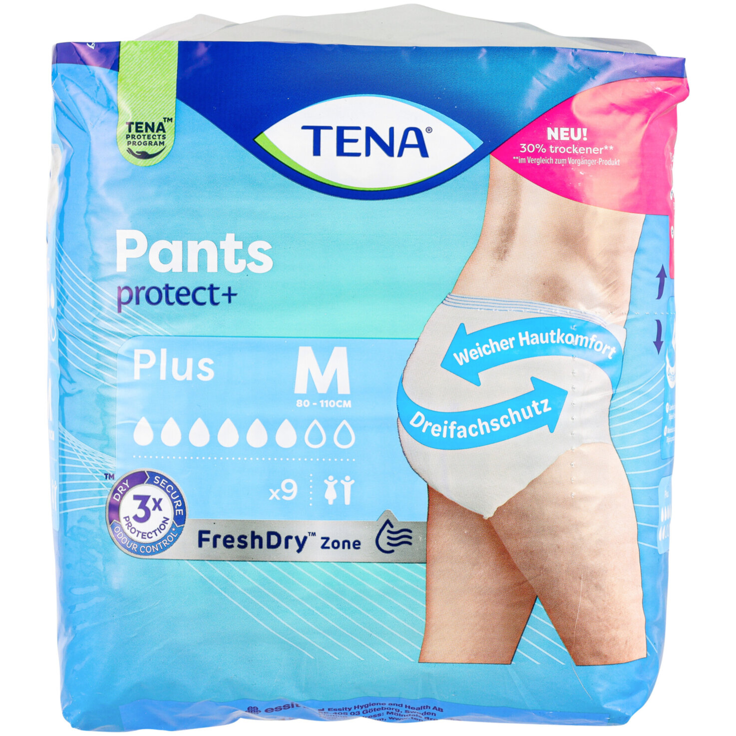 Tena Inkontinenz-Pants protect+ Plus Medium 9 Stück