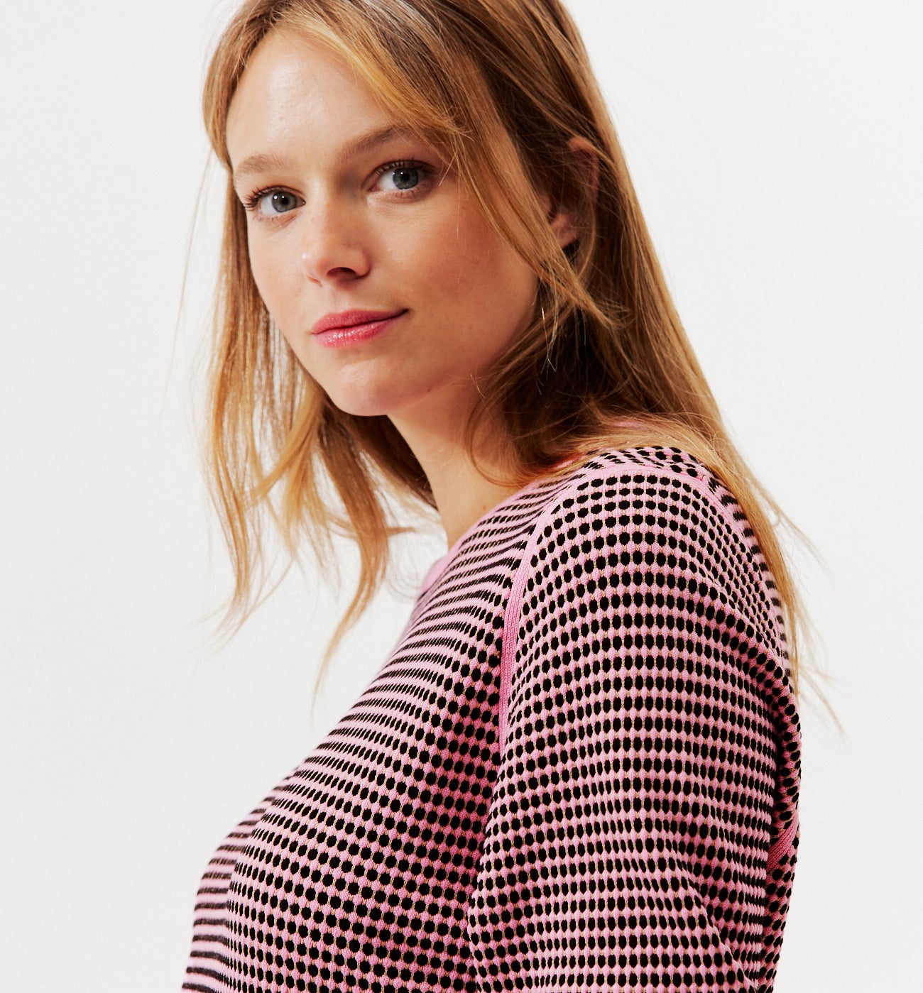 Pull effet jacquard Femme - Imprimé lilas