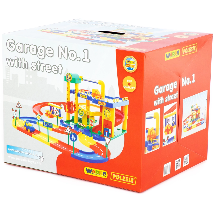 WADER QUALITY TOYS Garage Nr. 1 mit Straßenset und Autos