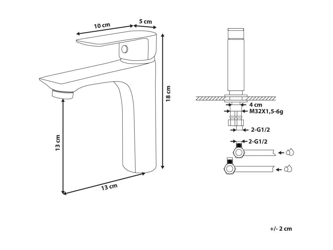 Robinet de lavabo BERLOI Doré