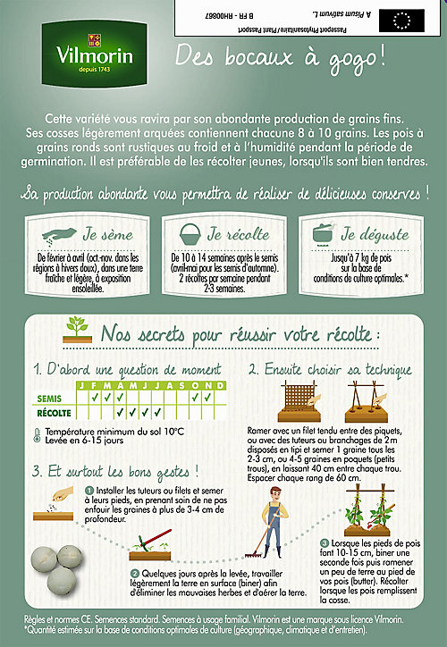Graines de pois Roi des Conserves 20M VL
