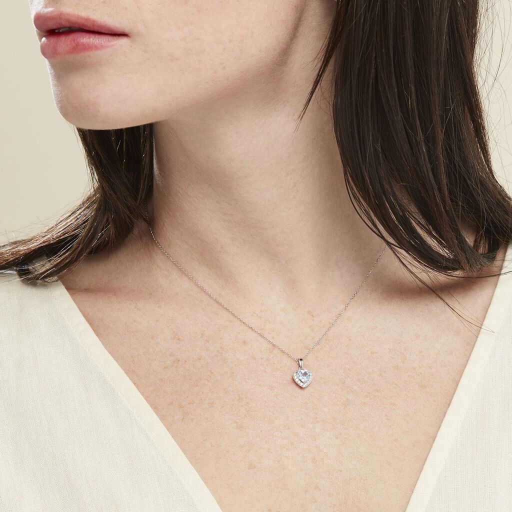 Bague Meliora Or Blanc Topaze Bleu Sky Oxyde De Zirconium