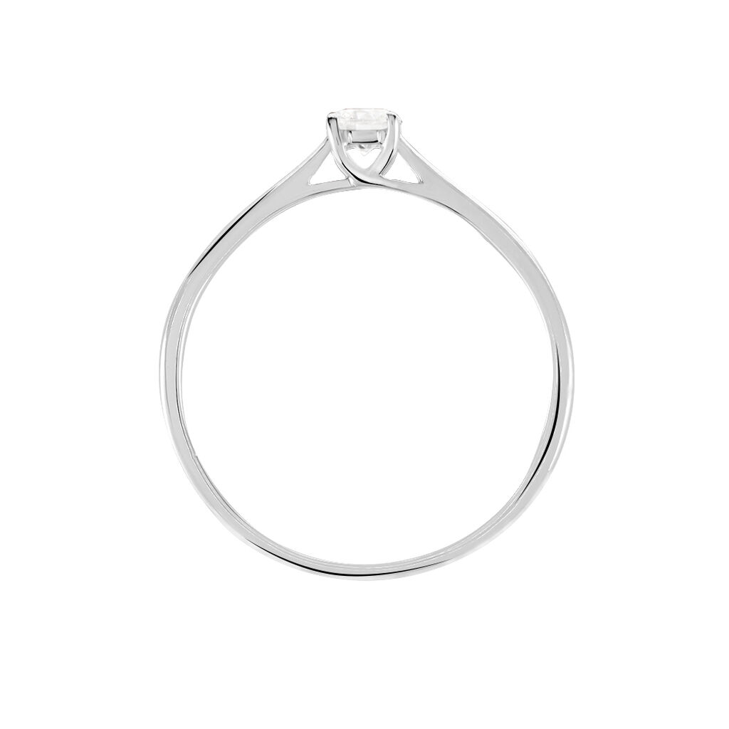 Bague Solitaire Or Blanc Fiona Diamant Synthétique