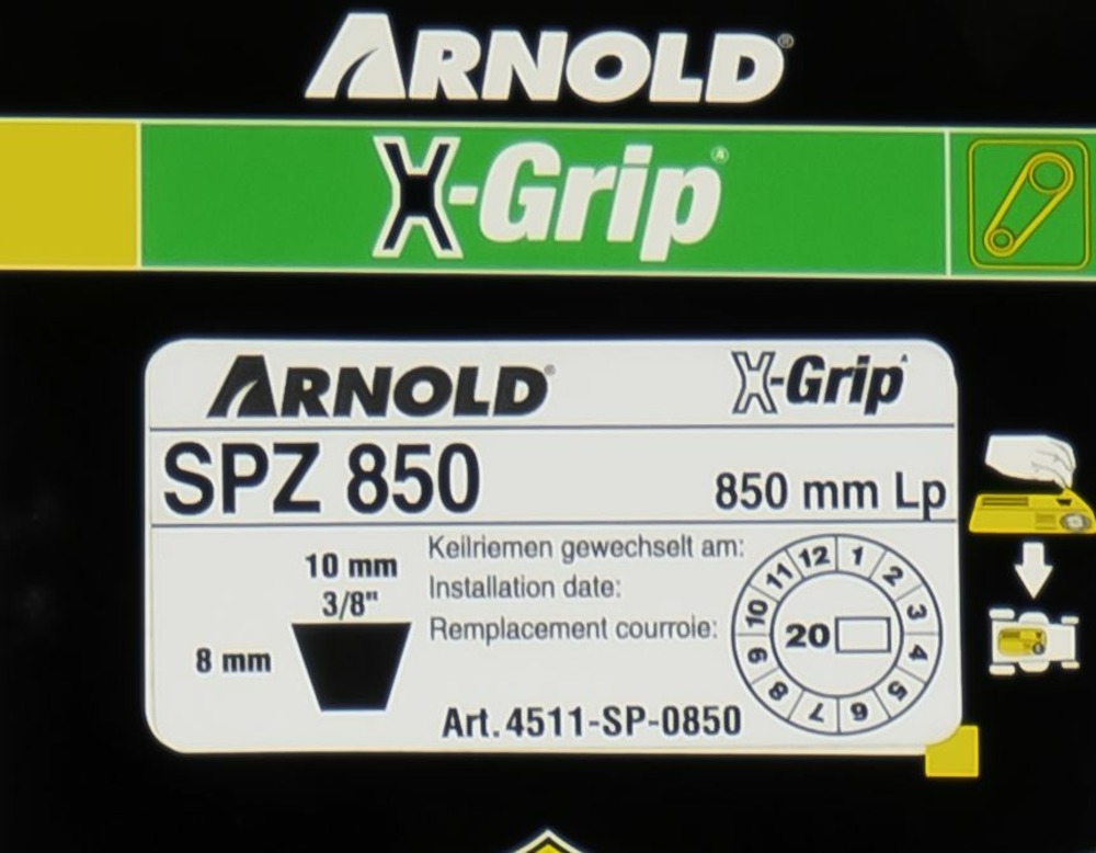 Courroie trapézoïdale x-grip v de type spz 850