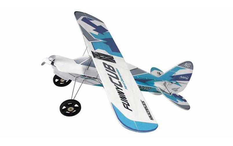 Flugzeug FunnyCub Indoor Edition Bausatz BlauBuschflieger-Feeling in Hallen und Gärten
