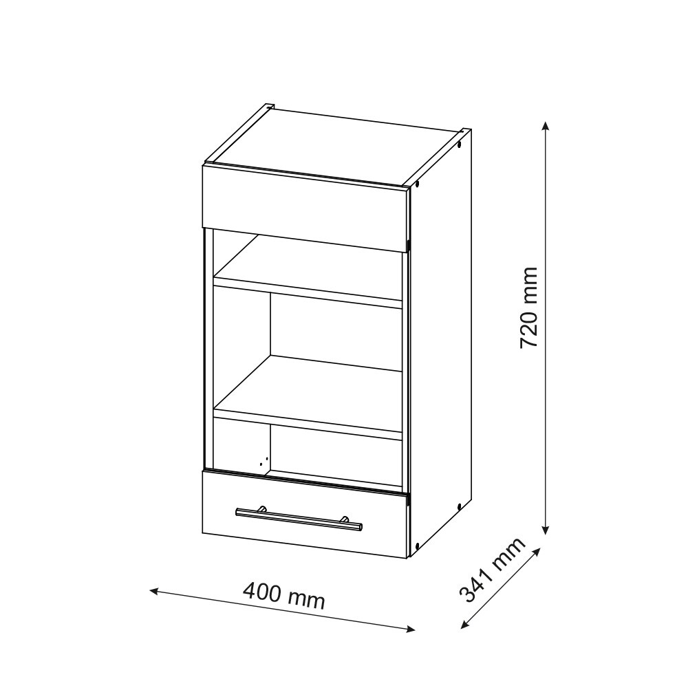 Vicco Hängeglasschrank Küchenschrank Küchenmöbel Fame-Line Eiche Grün-Gold Landhaus 40 cm Küche Einbauküche Hängeschrank Glasschrank Drehtür Einlegeboden Küchenzeile