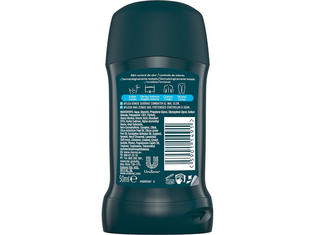 DESODORIZANTE STICK REXONA MEN PARA TODO O CORPO OCEAN RUSH 50ML