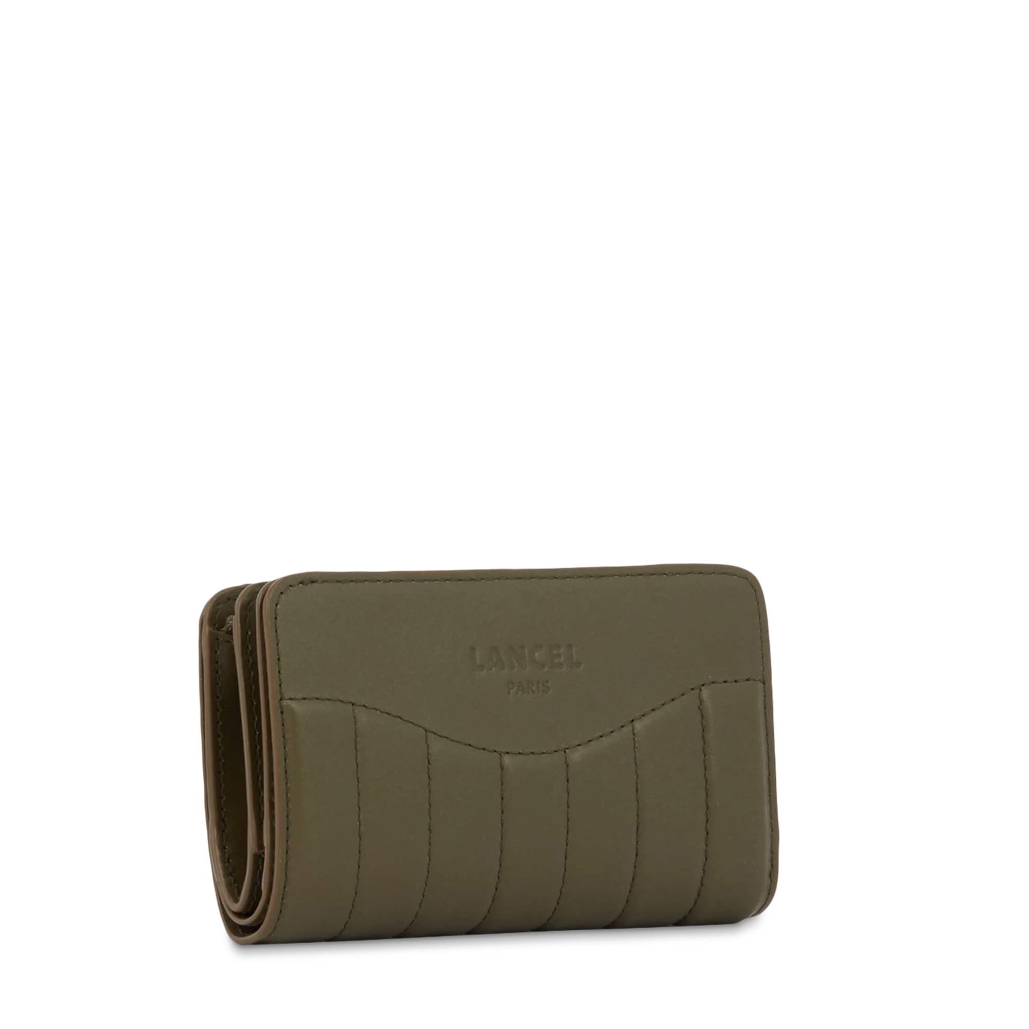 Portefeuille rectangulaire compact zippé Rodeo de Lancel-Kaki Fonce