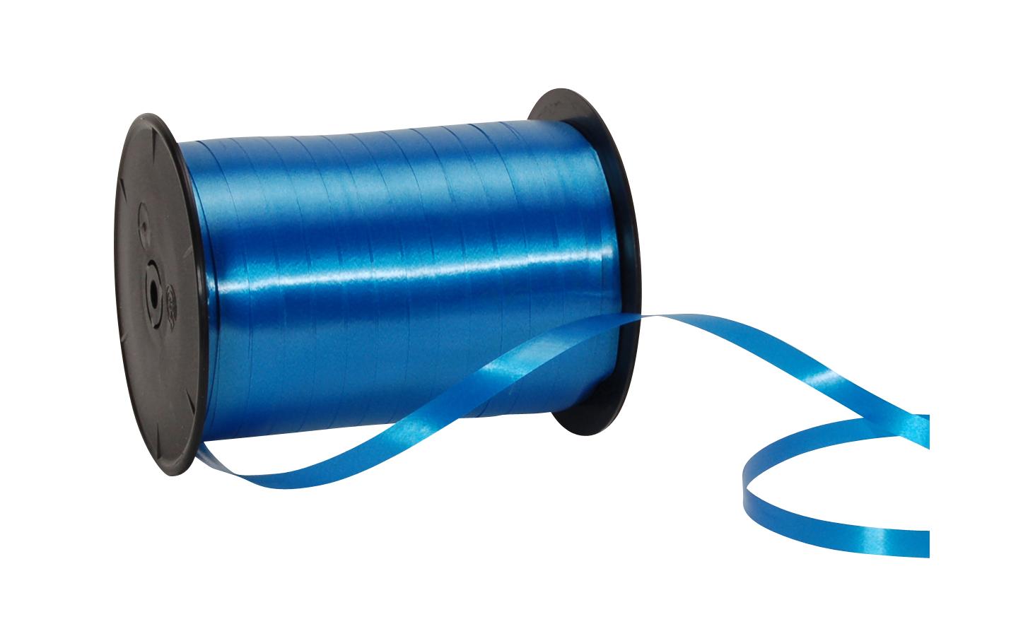 Geschenkband Poly Glatt 7 mm x 500 m, BlauKräuselband für Geschenke