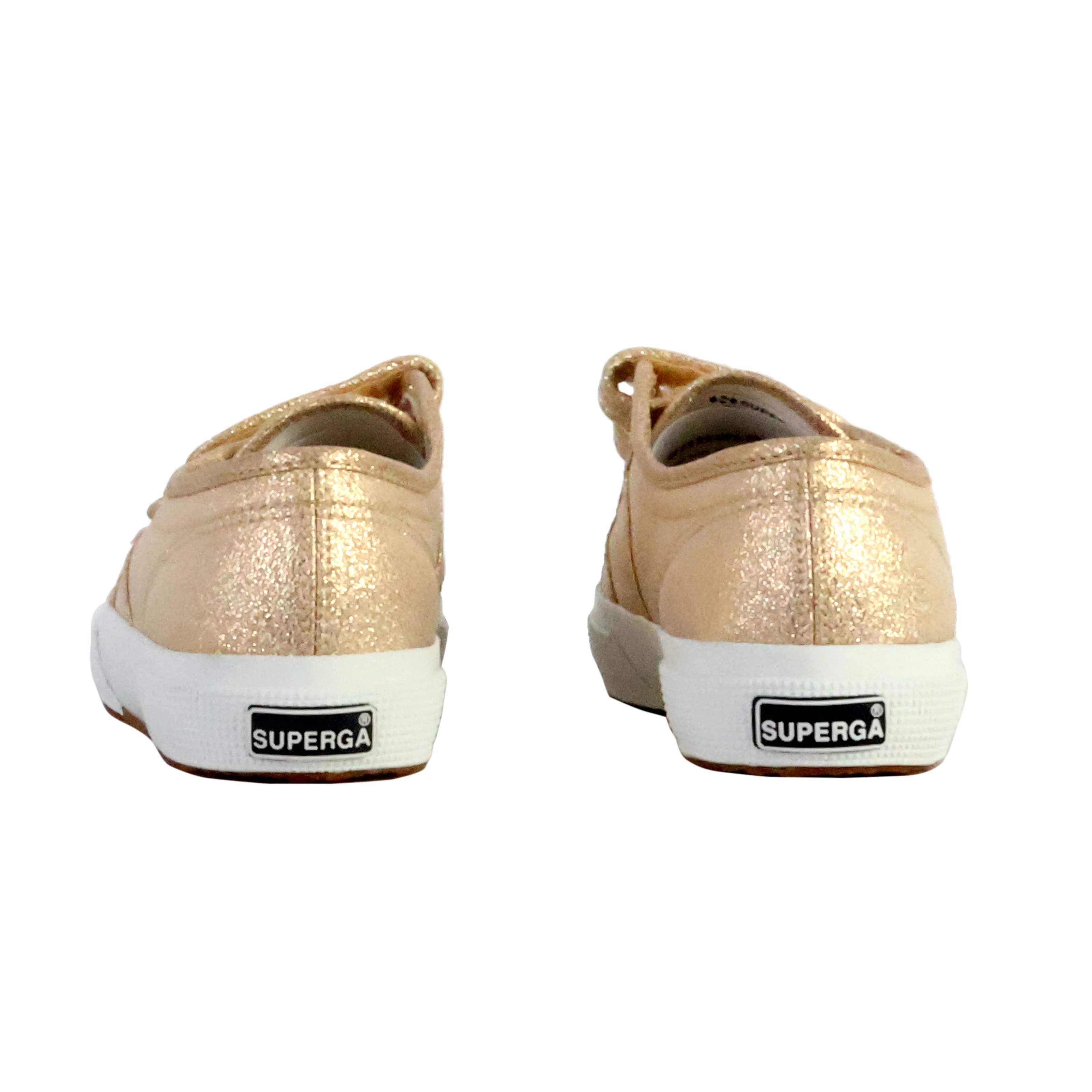 Basket basse à scratch superga straps lame | Doré