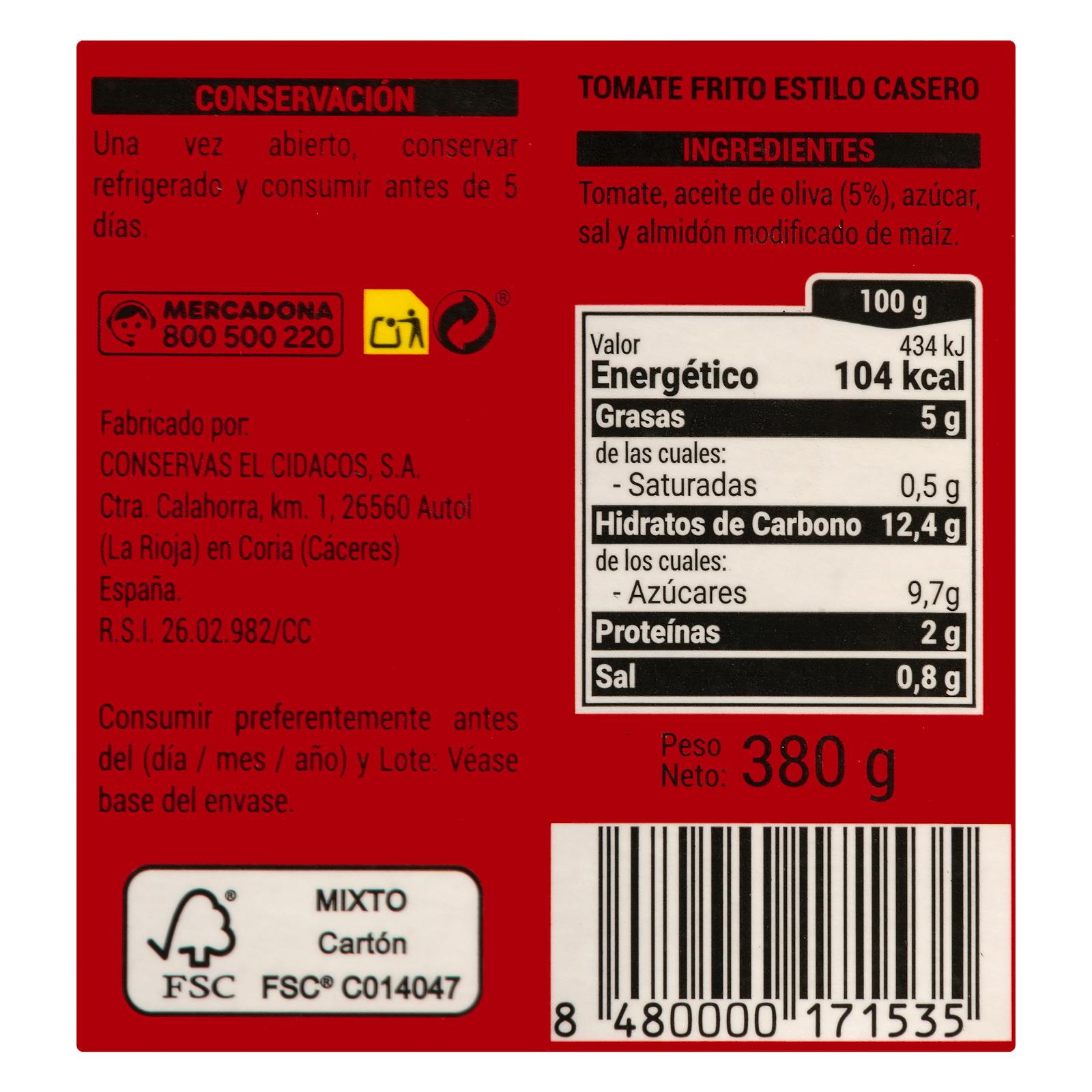 Tomates Frites Style Maison Hacendado