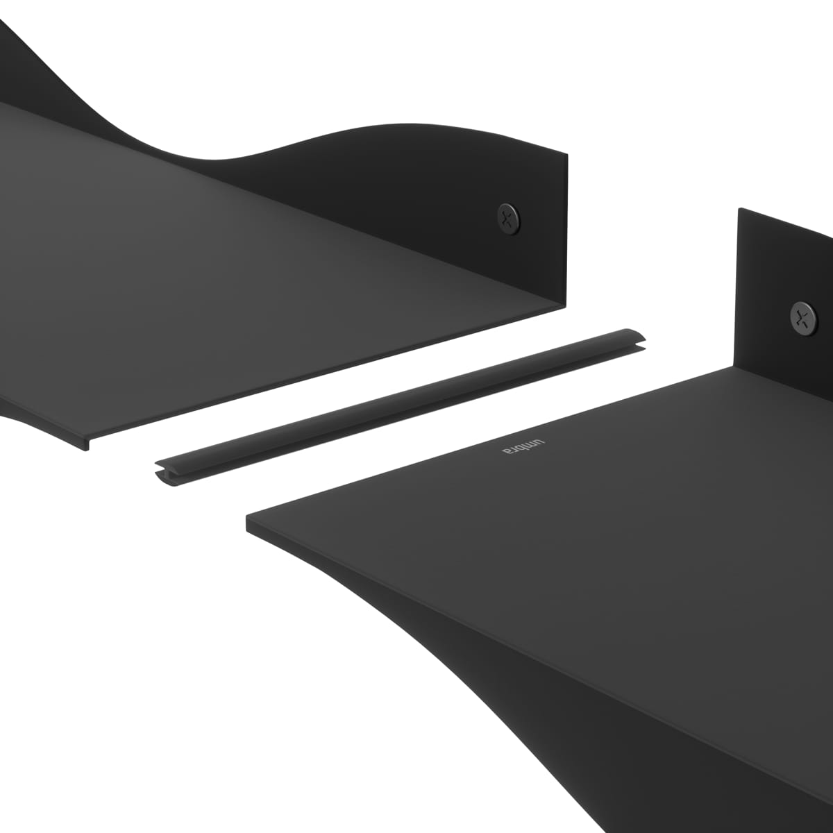 Wandplank Surf zwart - set van 2