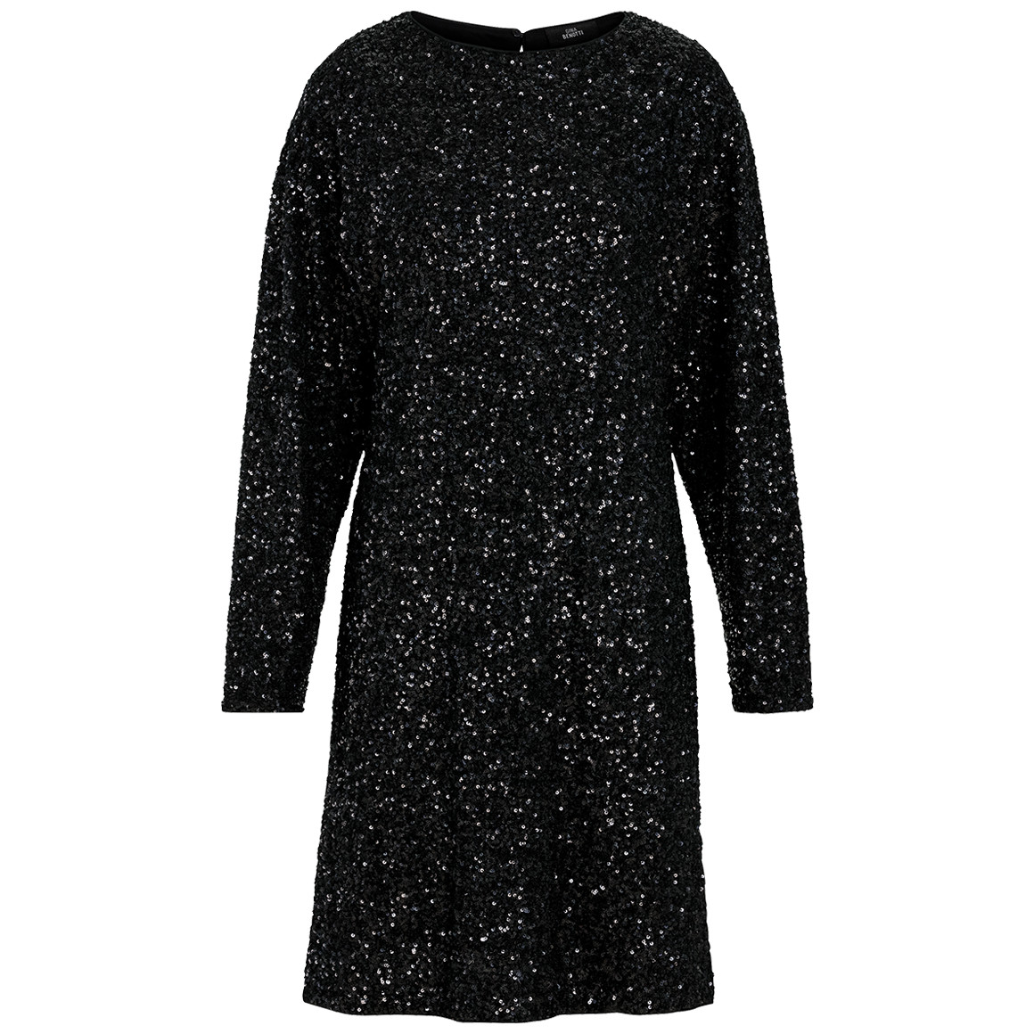 Gina Benotti Damen Paillettenkleid  mit Rundhalsausschnitt schwarz