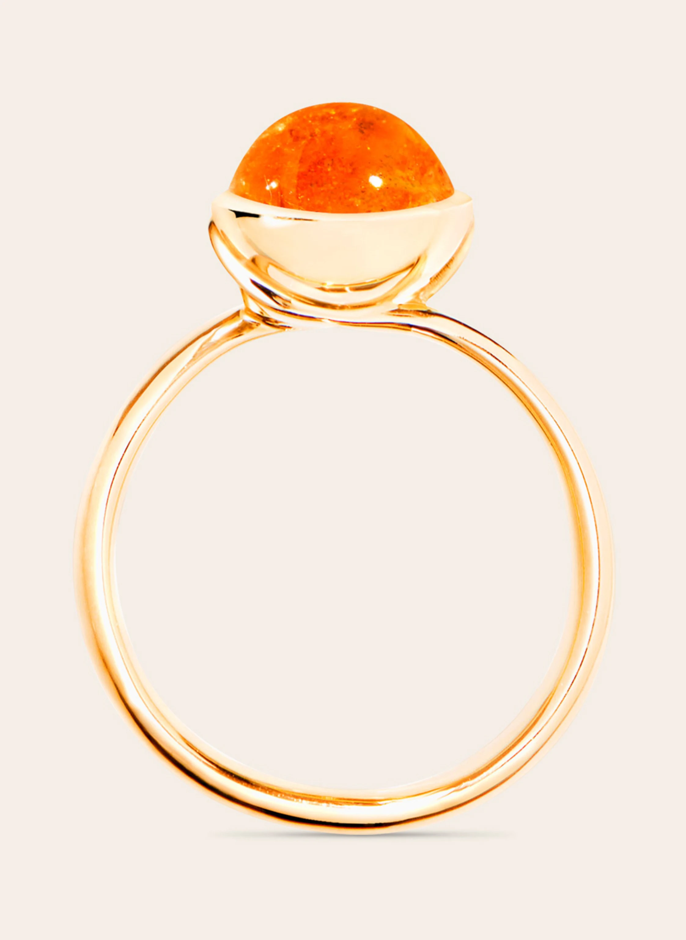 TAMARA COMOLLI Ring RING BOUTON SMALL MANDARIN GARNET aus 18K Gelbgold mit Mandarin Granat