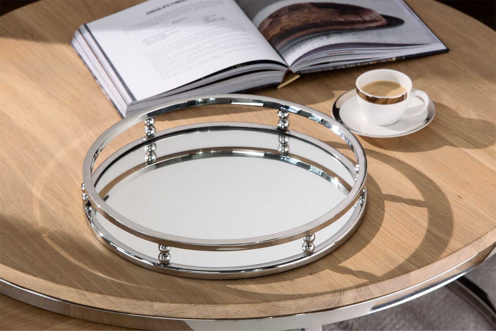 Fink Dekotablett COSIMA 33 cm Edelstahl