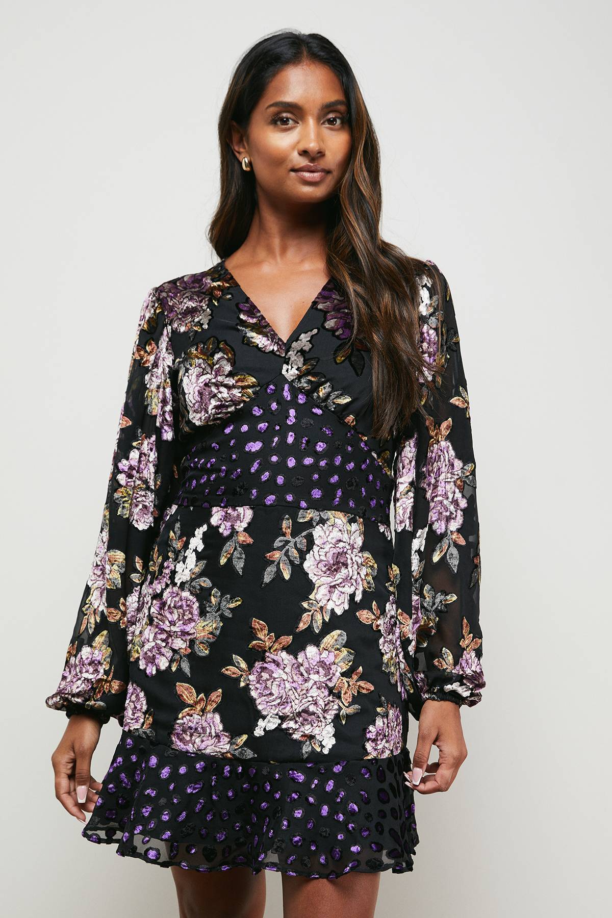 Oasis Robe Mini Dévoré Florale Mix