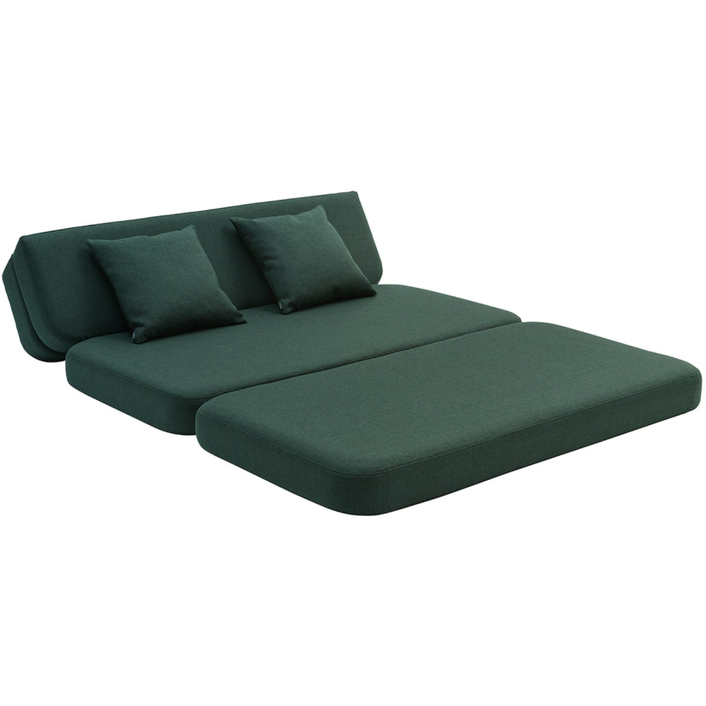 Køb by KlipKlap 3 Fold Sofa Deep Green With Light Green KK XL Soft 140 Cm