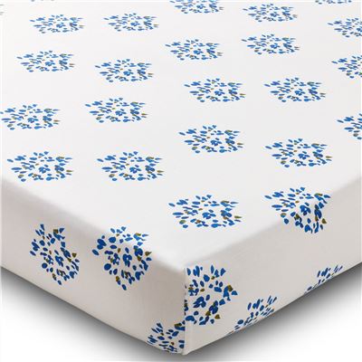 Linge de lit fleurs bleues - BECQUET CRÉATION