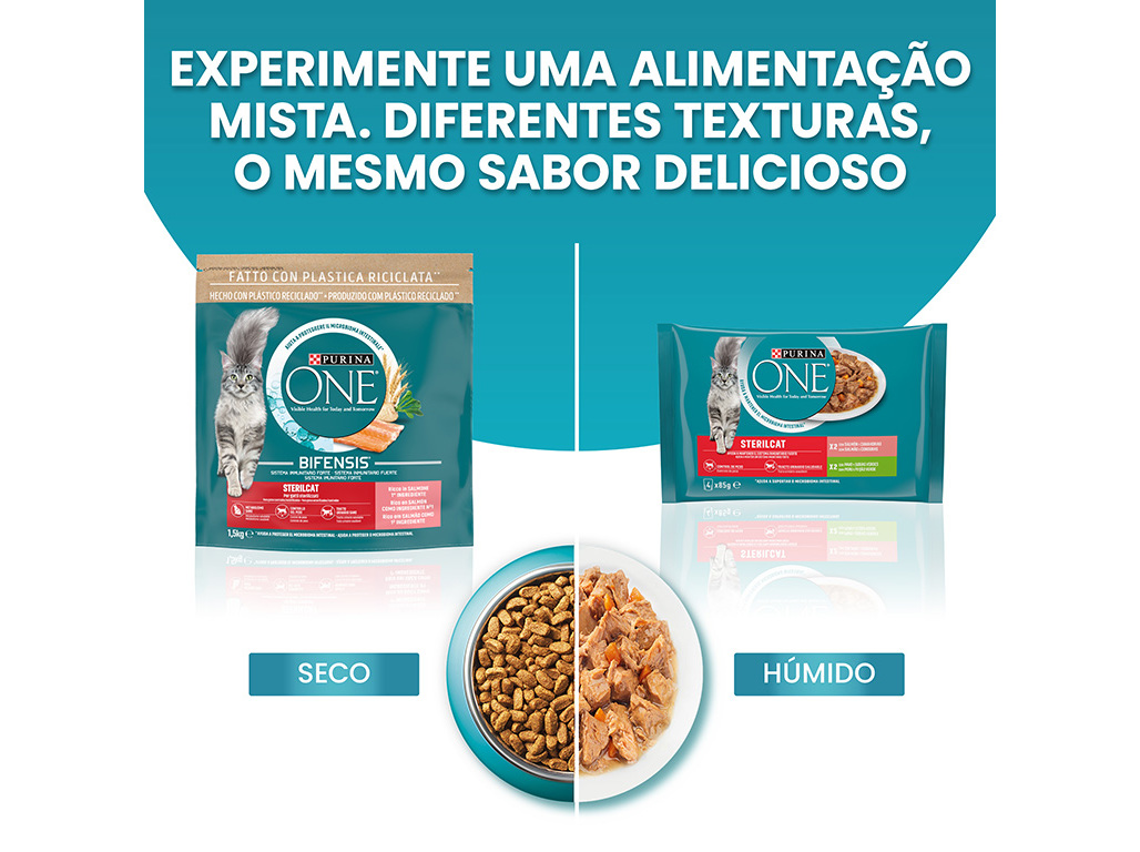 RAÇÃO PARA GATO PURINA ONE ESTERILIZADO COM SALMÃO 1.5KG