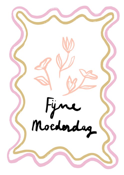 Greetz | Moederdagkaart | Fijne Moederdag | Handgetekende bloemen