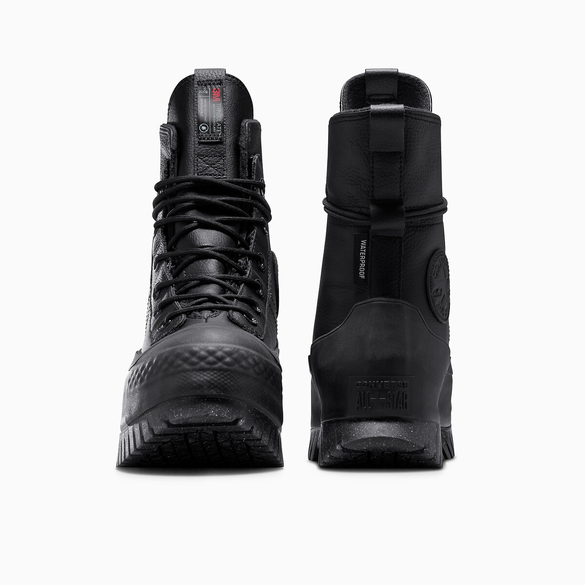 CONVERSE<br>Botas de cano curto em couro com salto baixo