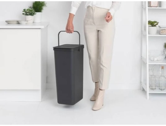 BRABANTIA - Poubelle Poubelle de tri Sort & Go, 40 L - Grey 251047