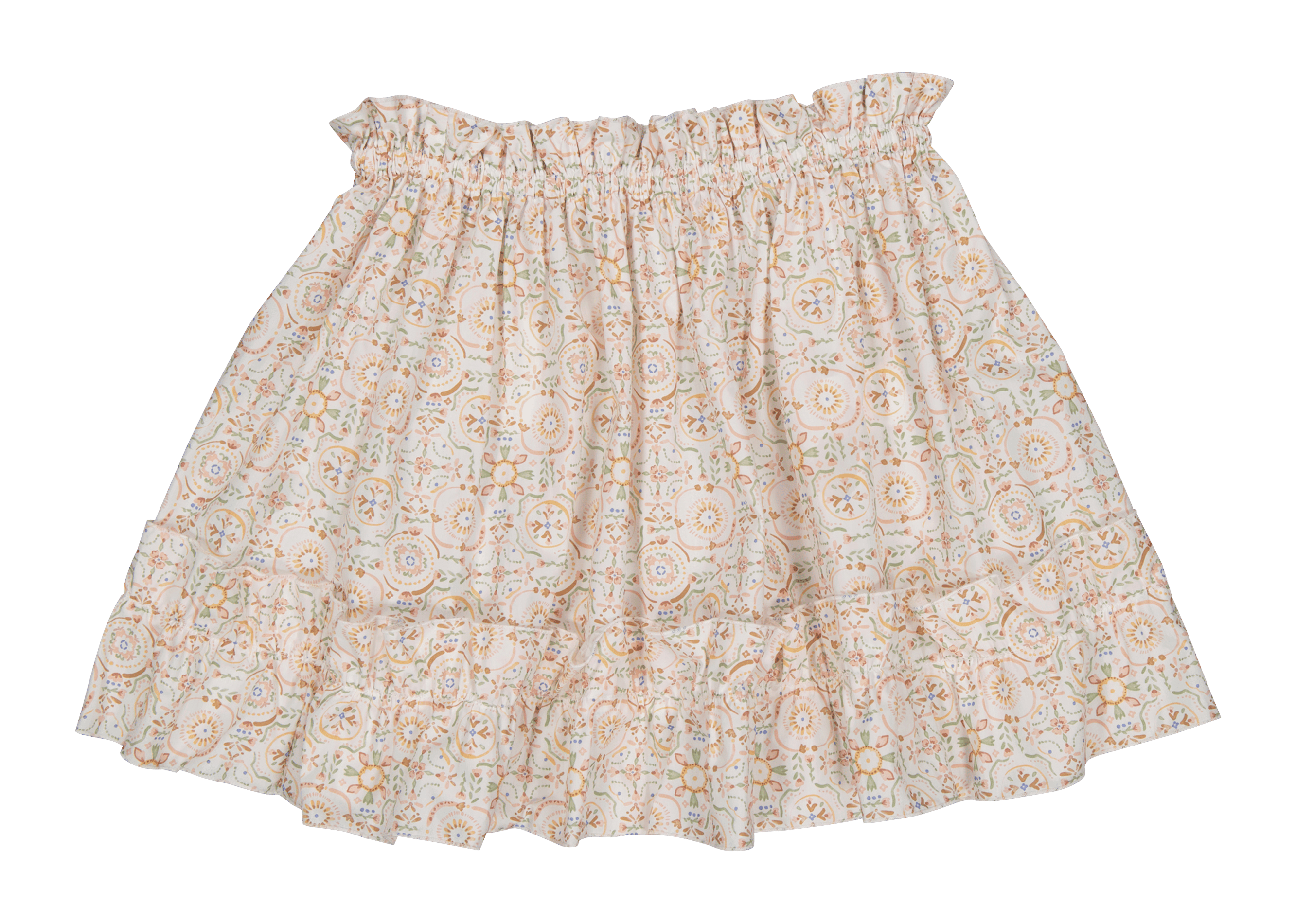 JUJU - Jupe courte volantée en coton bio | Beige