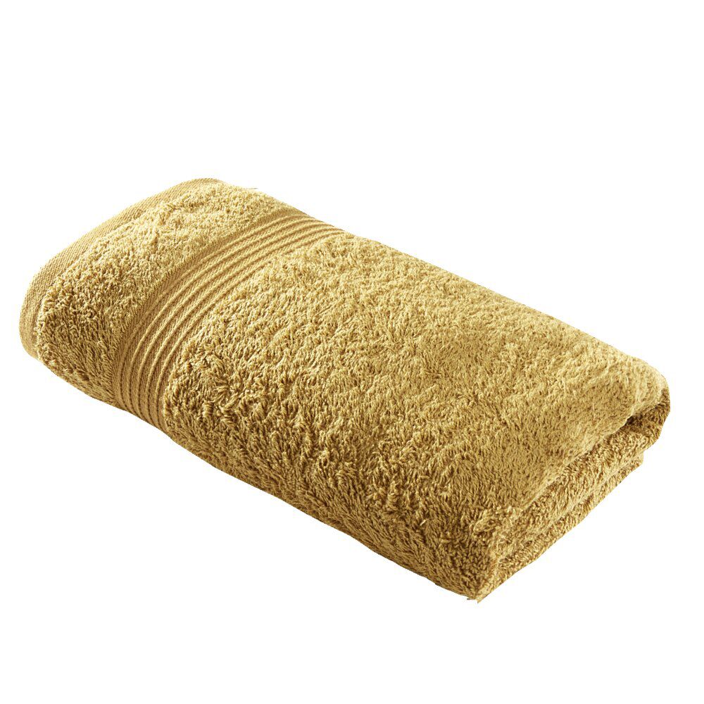 Serviette de toilette 50x90cm coton jaune bronze