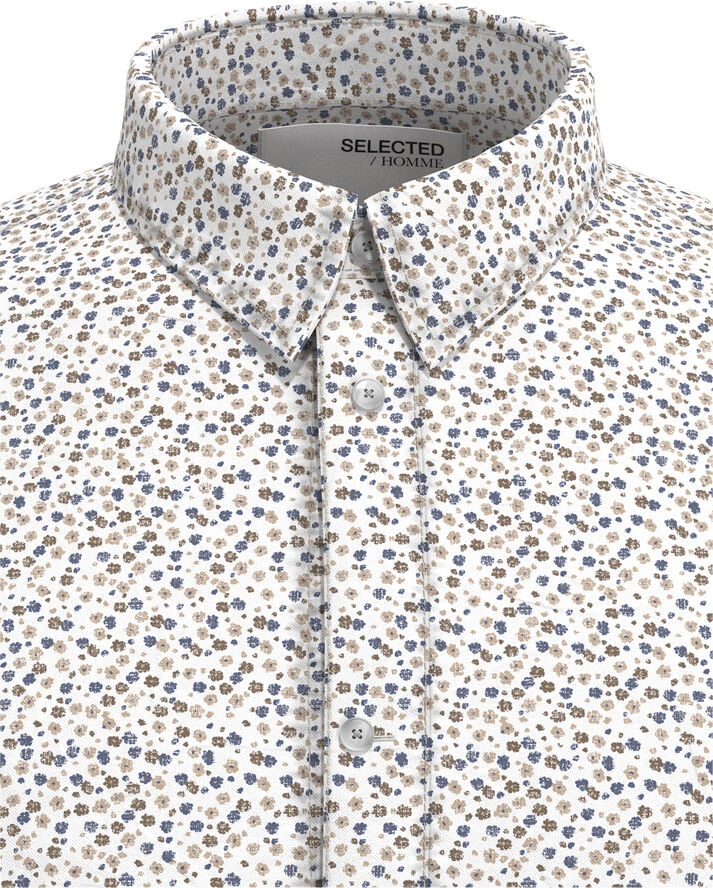 Selected Homme SLHSLIM-ETHAN SHIRT LS AOP NOOS Bright white/multi ditsy