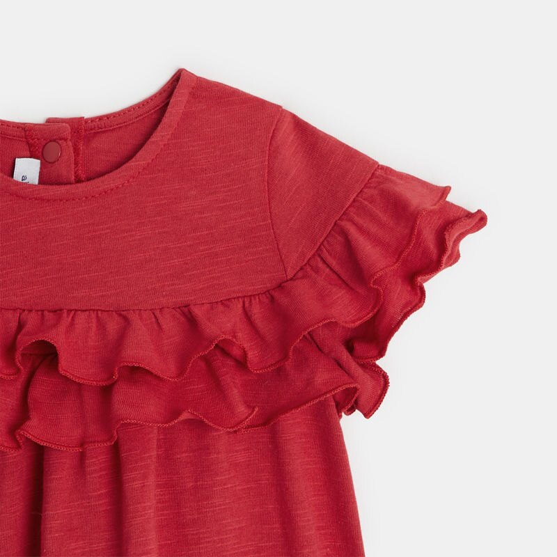 Robe bébé fille rouge uni en coton bébé fille Absorba Aucune nuance