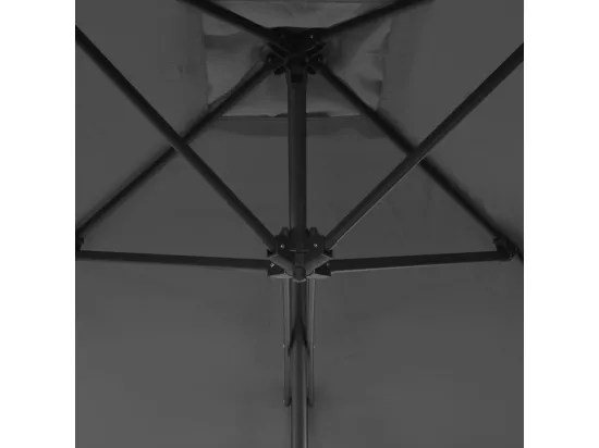 Parasol d'extérieur avec mât en acier 250 x 250 cm Anthracite