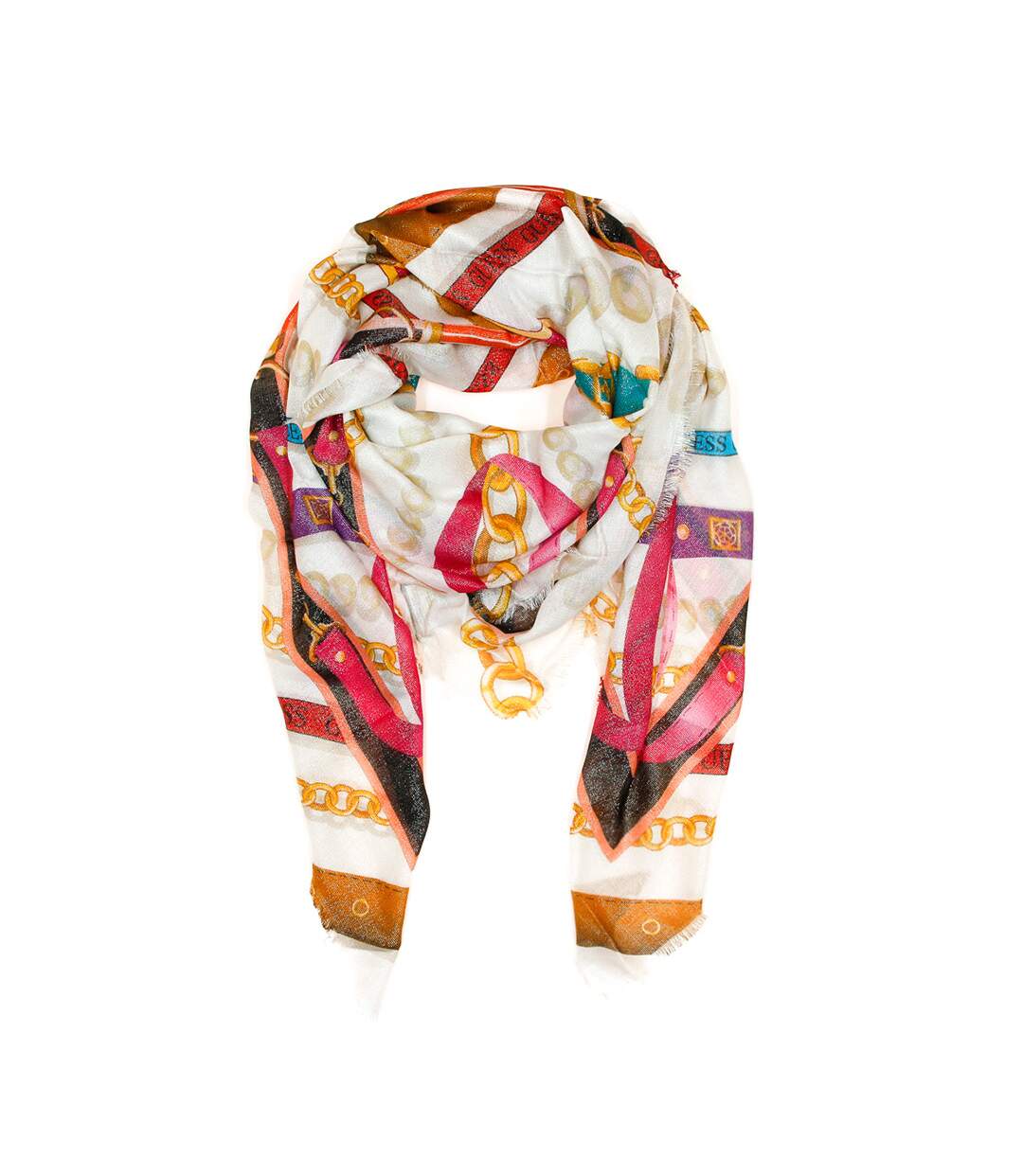 Foulard Imprimé Blanc Femme Guess 130X130