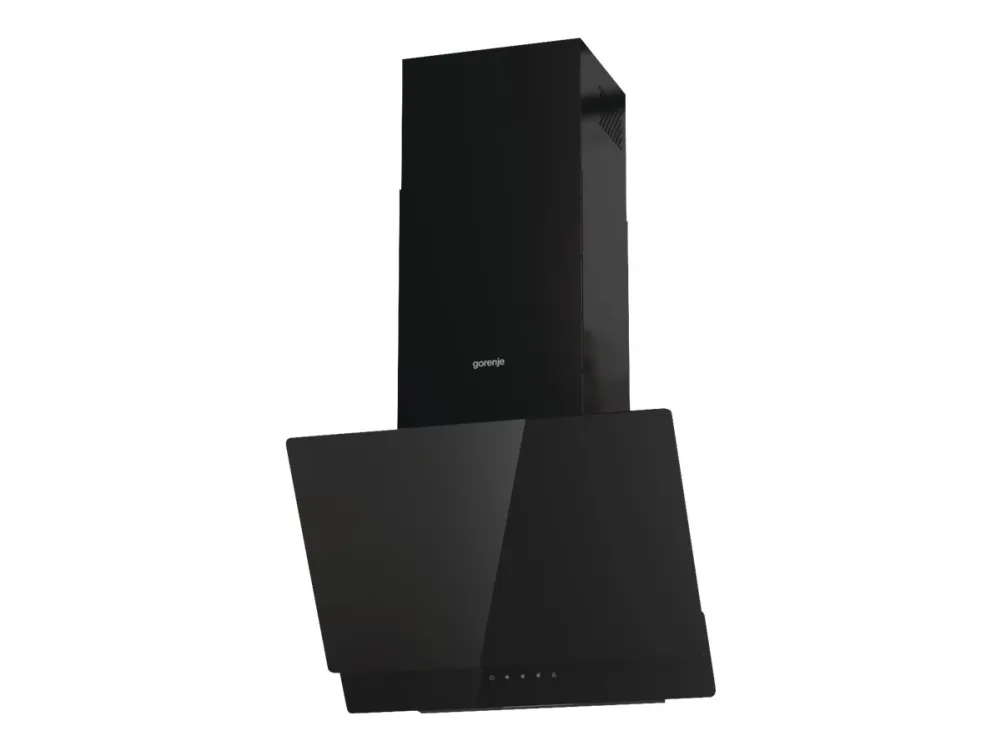 Gorenje Essential WHI649EB - Hætte - skorsten vinklet - bredde: 60 cm - dybde: 33.5 cm - udtrækning og recirkulation (-) - med intern motor - sort