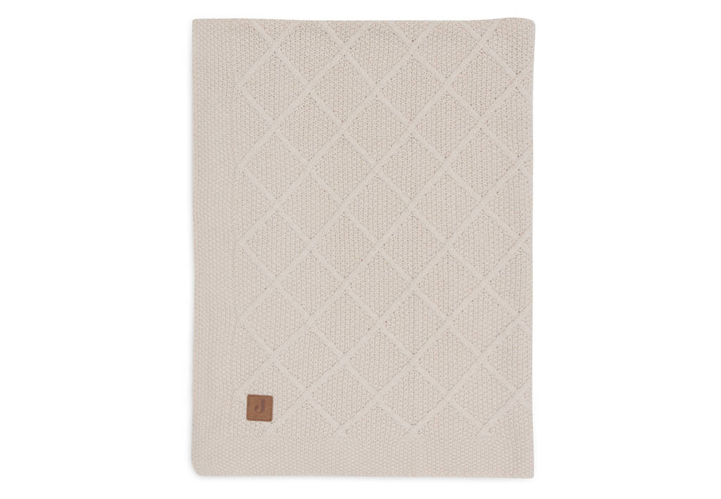ledikantdeken Check Knit Oatmeal