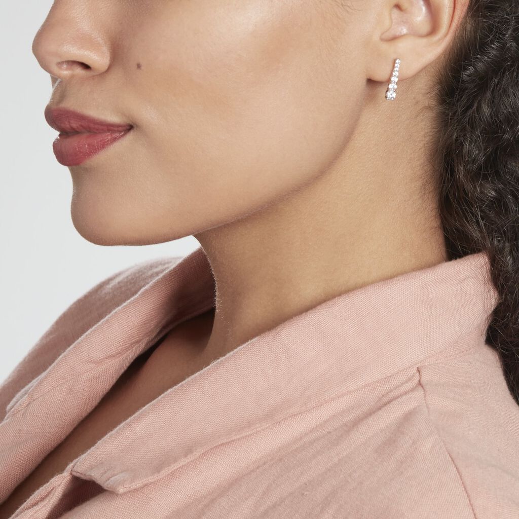 Boucles D'oreilles Pendantes Chiron Argent Oxyde